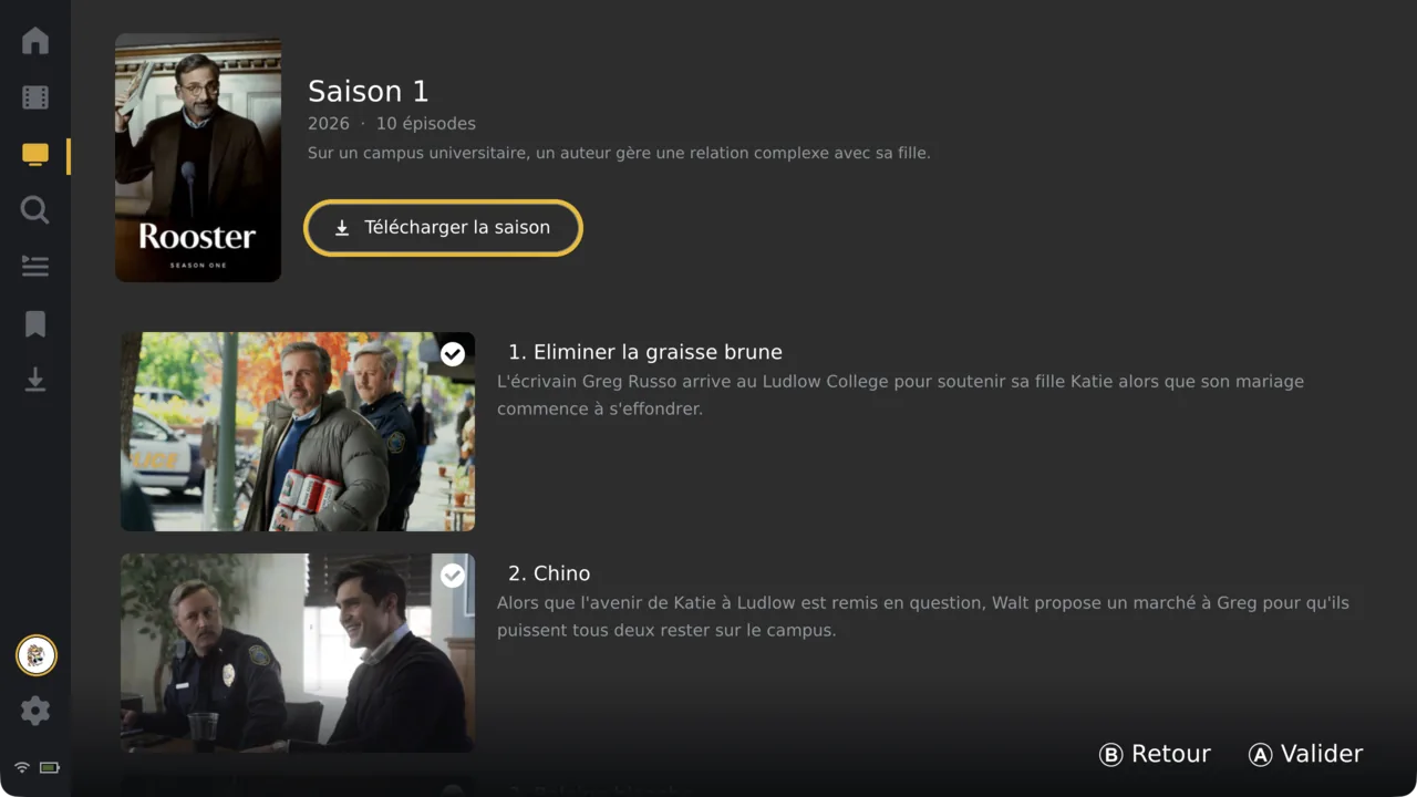 A season with its episodes — the same layout across every server that has seasons