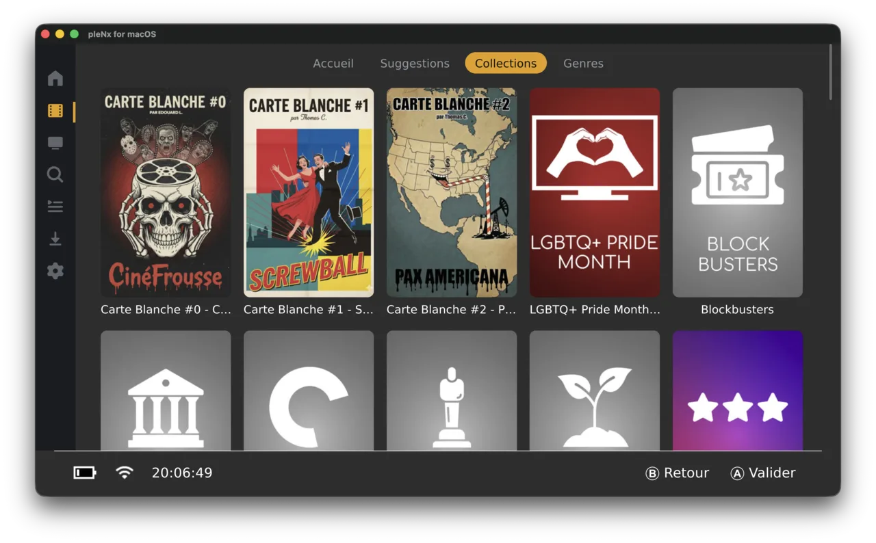 Collections grid of a movie library