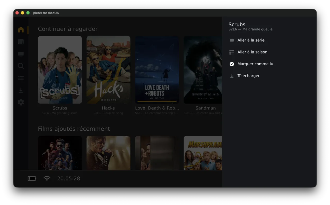 Quick actions side panel opened on a poster