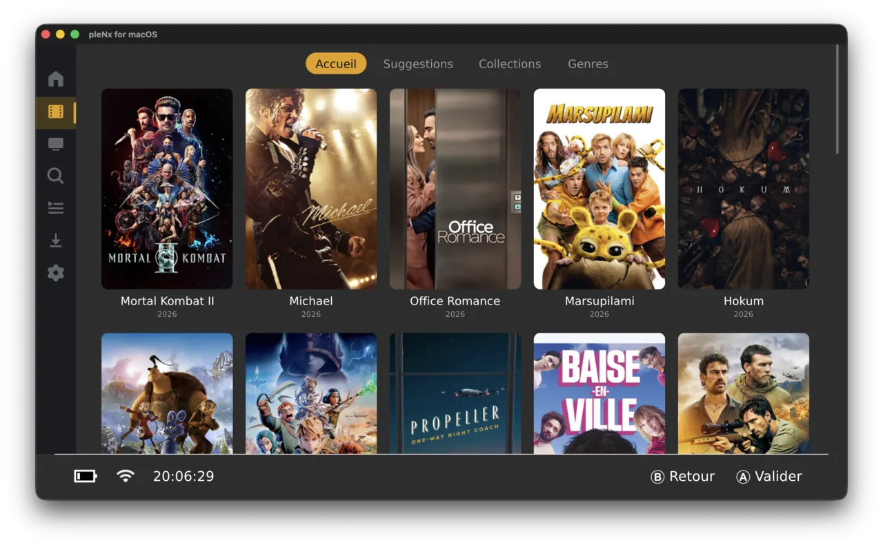 Movie library grid with server-side sorting